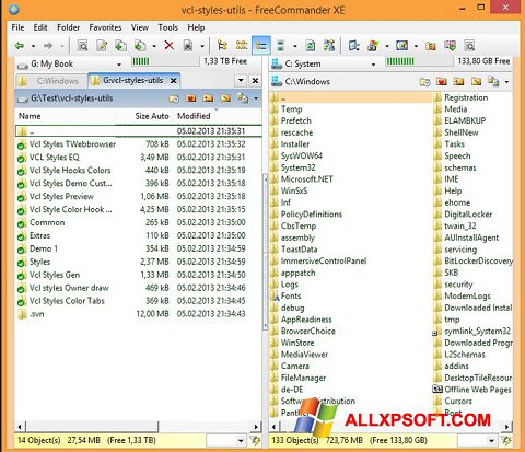 Capture d'écran FreeCommander pour Windows XP
