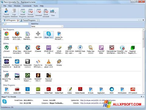 Capture d'écran Revo Uninstaller pour Windows XP