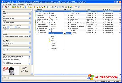 Capture d'écran Mp3tag pour Windows XP