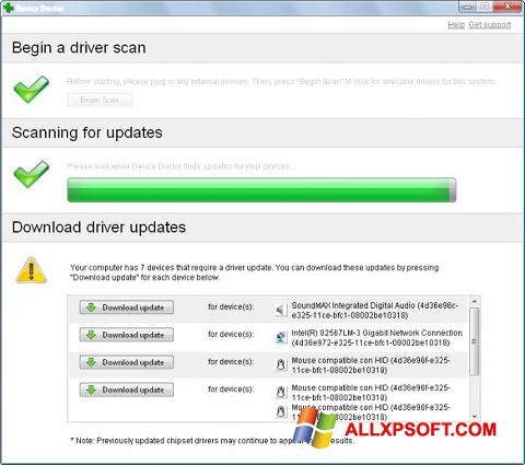 Capture d'écran Device Doctor pour Windows XP