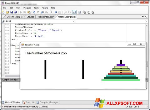 Capture d'écran Pascal ABC pour Windows XP