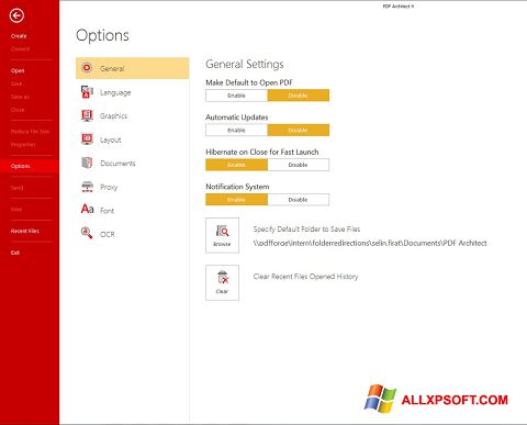 Capture d'écran PDF Architect pour Windows XP