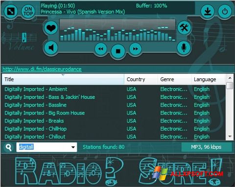 Capture d'écran RadioSure pour Windows XP
