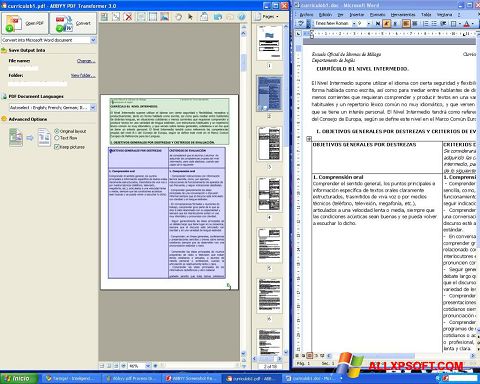 Capture d'écran ABBYY PDF Transformer pour Windows XP