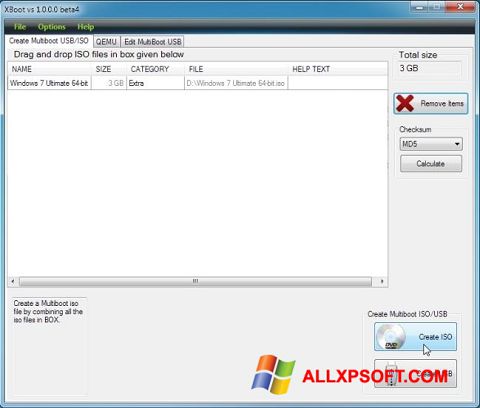 Capture d'écran XBoot pour Windows XP