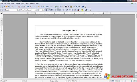 Capture d'écran OpenOffice pour Windows XP