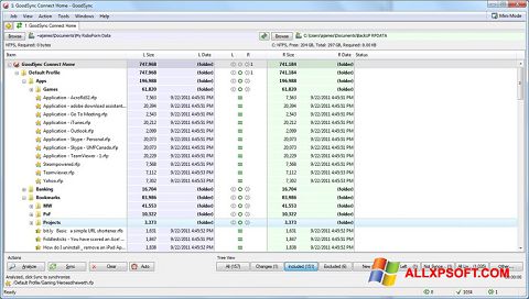 Capture d'écran GoodSync pour Windows XP