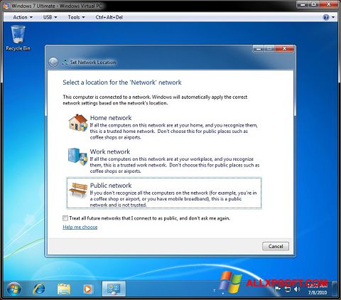 Capture d'écran Windows Virtual PC pour Windows XP