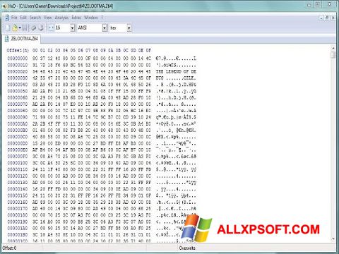 Capture d'écran Hex Editor pour Windows XP