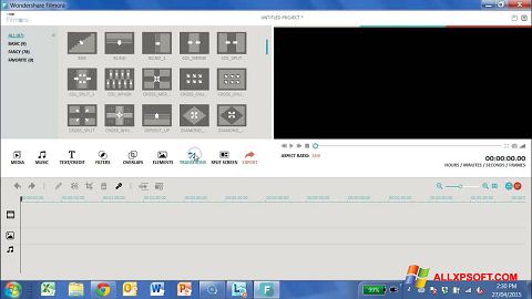 Capture d'écran Wondershare Filmora pour Windows XP