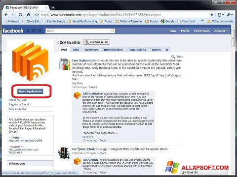 Capture d'écran Facebook pour Windows XP