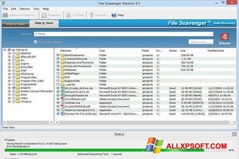 Capture d'écran File Scavenger pour Windows XP