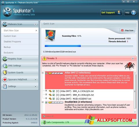 Capture d'écran SpyHunter pour Windows XP
